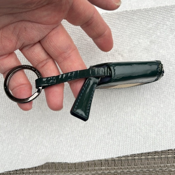 BURBERRY GREEN BROWN NOVA CHECK MINI COIN KEYCHAIN PURSE-RARE! - Picture 8 of 14